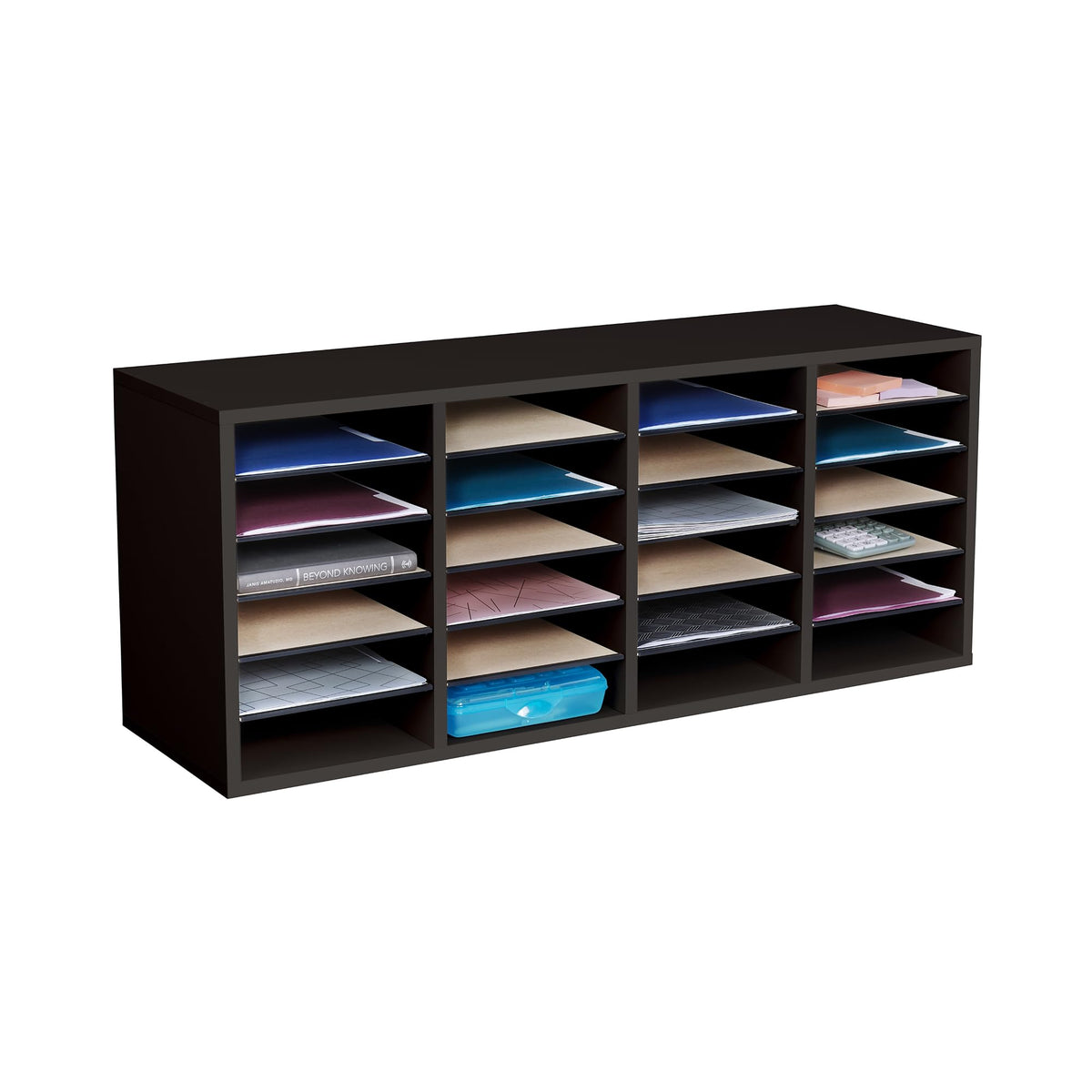 Safco Wooden Paper And Mail Organizer For Home Office And Classroom, Adjustable Shelves And Stackable
