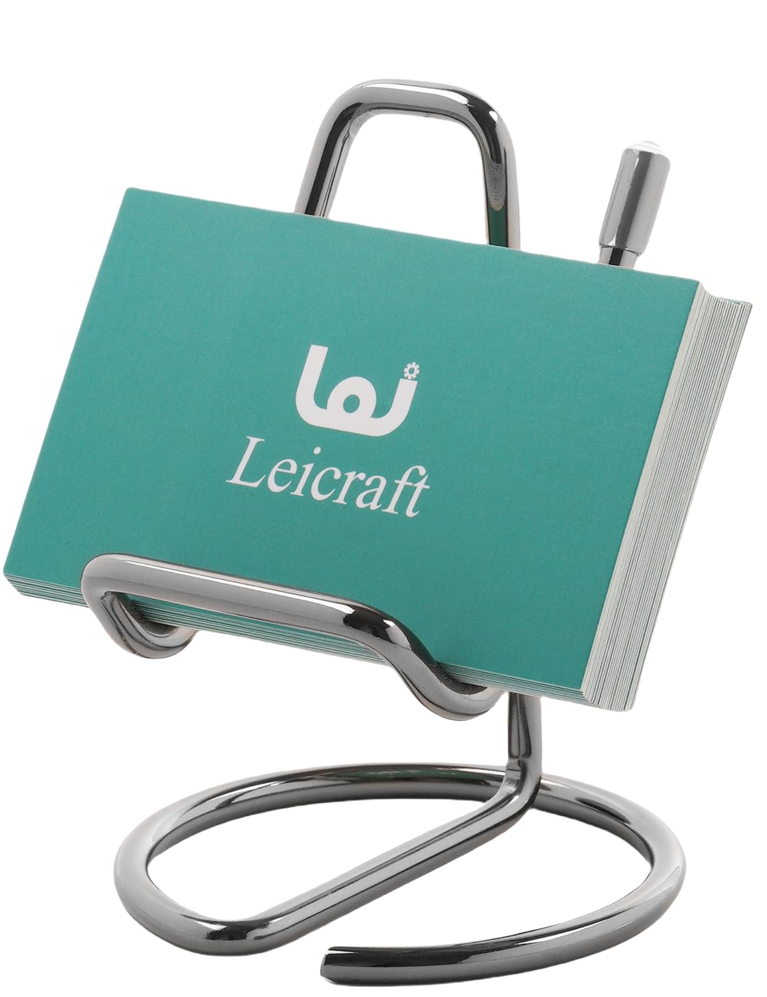 Leicraft Business Card Holder For Desk, Cute Metal Card Organizers And Office Desk Accessories For Men And Women (Vertical Black