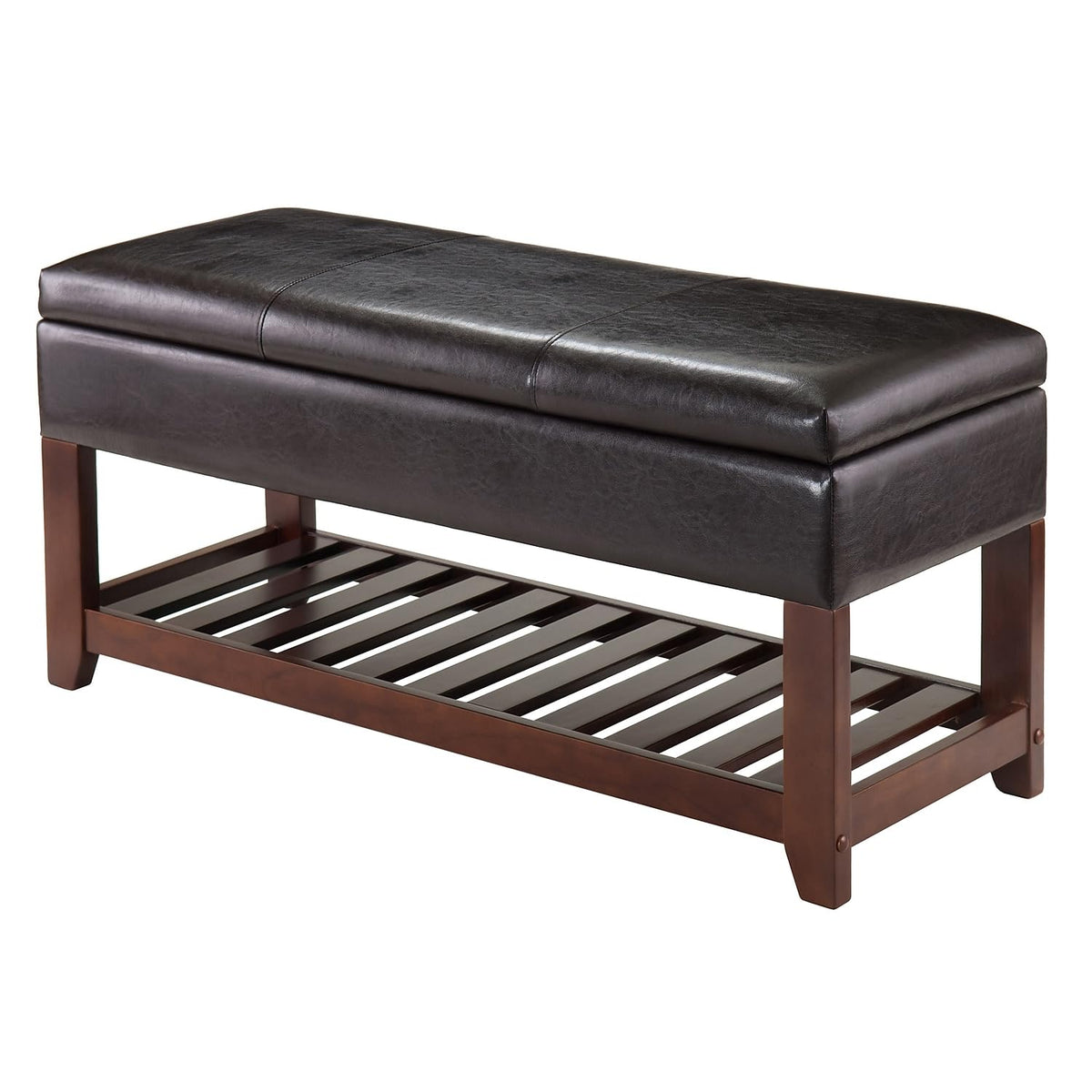 Winsome Monza Storage Bench with Cushion Seat, Espresso (94143)