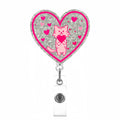 Valentine'S Day Badge Holder Retractable Clip Heart Badge Reel Retractable Cute Cat Love Name Tag Acrylic Alligator Clip For Nur