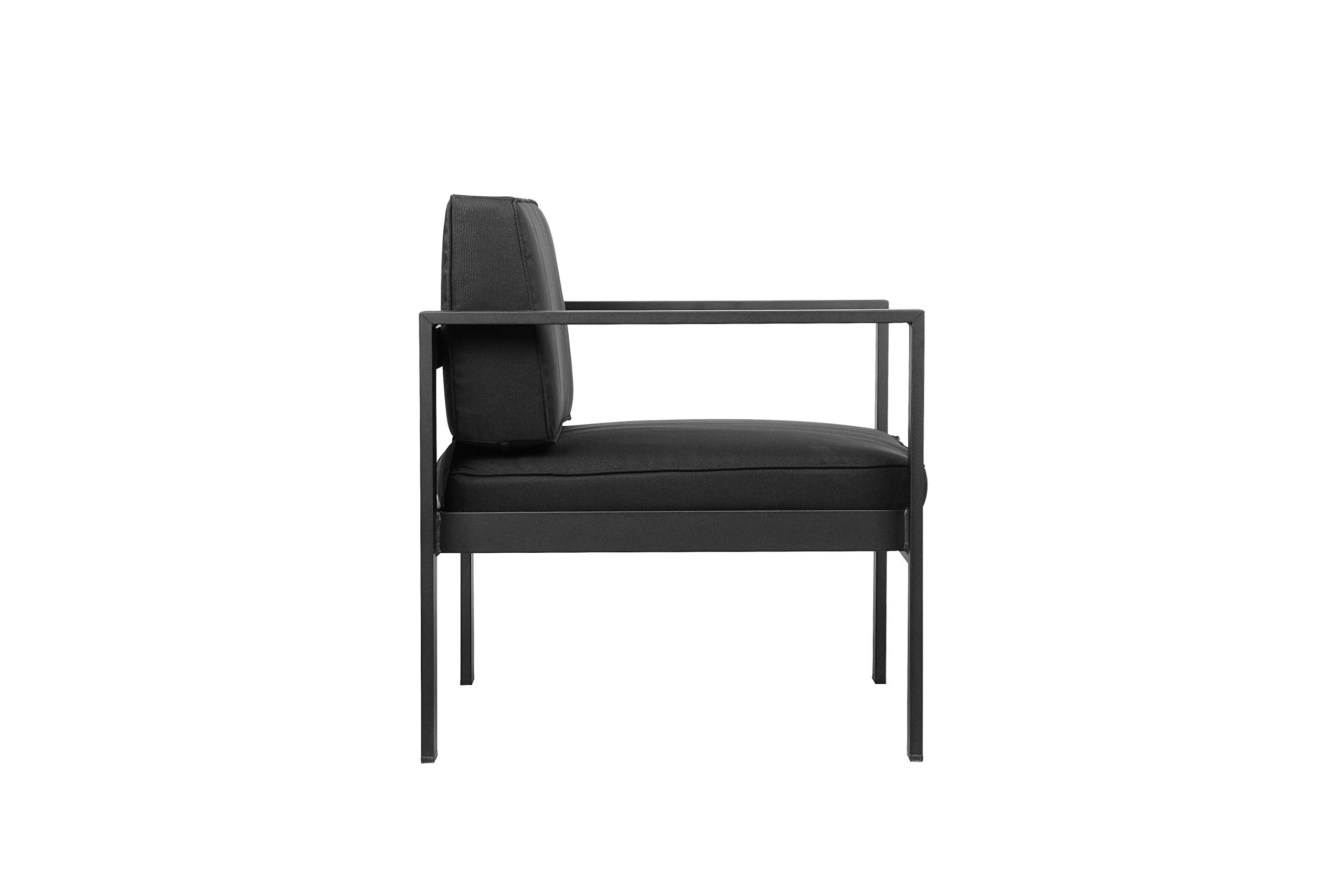 Pangea Home Karen 4 Blk Sofa Set, Black