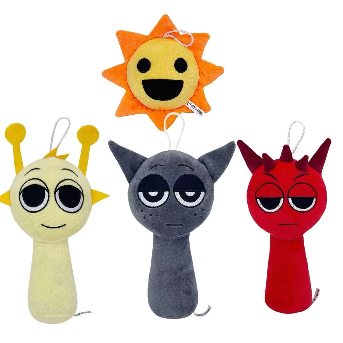 Sprunki Plush,10In Sprunki Game Plush, Realistic Cute Soft Stuffed Animal Doll Pillos Game Fans Boy Girl Kids(Sprunki-4Pcs-4)