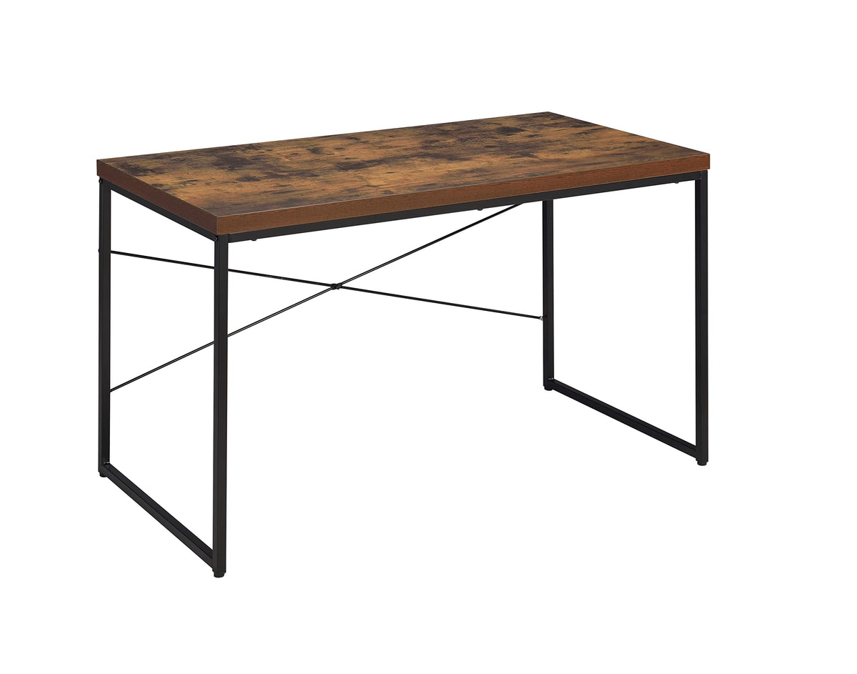 Acme Bob Rectangular Wooden Top Home Office Desk In Weathered Oak