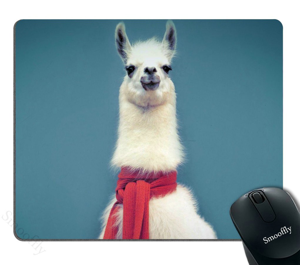 Smooffly Gaming Mouse Pad Custom,Stylish Lovely Hipster Llama Pattern Personality Gaming Mouse Pad