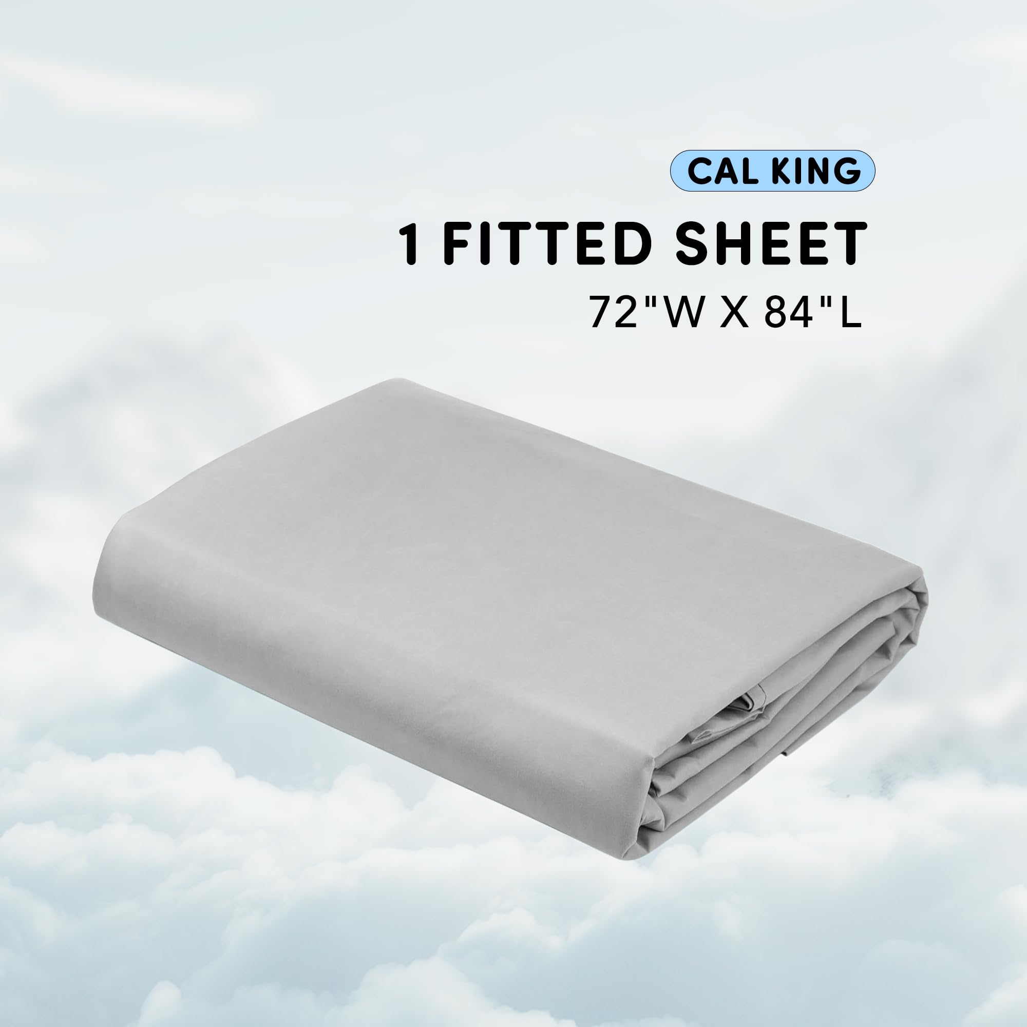 Comfort Spaces Coolmax Moisture Wicking Fitted Sheet Only Super Soft, Fade Resistant, All Elastic Deep Pocket Fits Up To 16' Mattress - Warm Weather Cooling Sheets For Night Sweats, Cal King, Grey