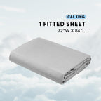 Comfort Spaces Coolmax Moisture Wicking Fitted Sheet Only Super Soft, Fade Resistant, All Elastic Deep Pocket Fits Up To 16' Mattress - Warm Weather Cooling Sheets For Night Sweats, Cal King, Grey