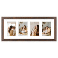 Golden State Art, 8x20 Picture Frame, Distressed Brown, Collage Frame Display Four 4x6 Photos, Horizontal or Vertical, HD Temper