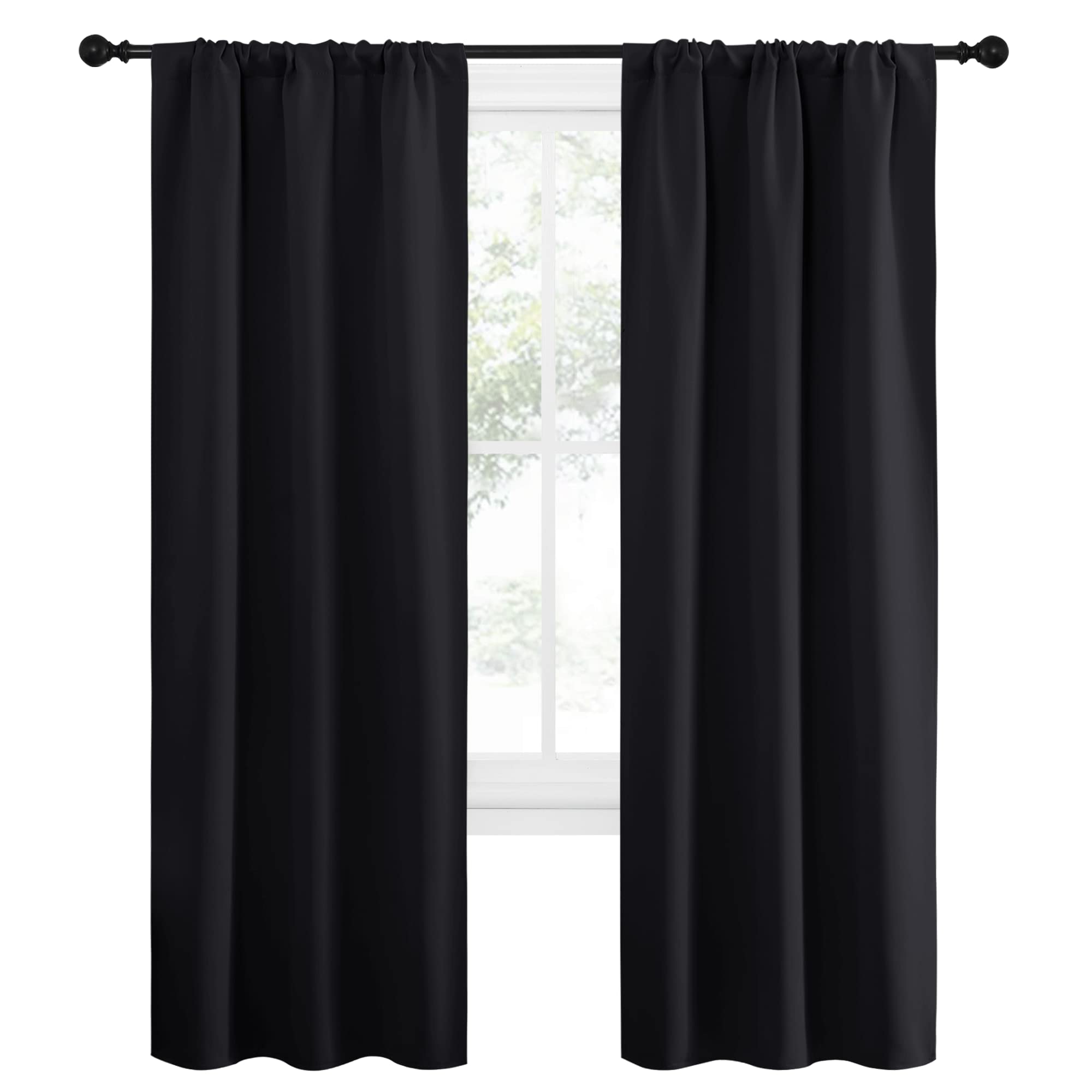Nicetown Halloween Black Out Curtain Panels For Kitchen - Energy Smart Decoration Thermal Insulating Blackout Drapes/Draperies F