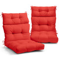 Eagle Peak Tufted Outdoor/Indoor High Back Patio Chair Cushions, Set Of 2, 46' X 22', Bright Red