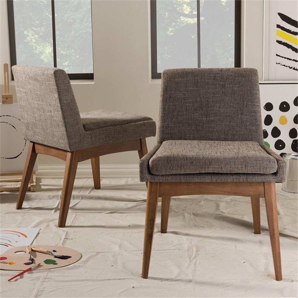 Baxton Studio Nexus Mid-Century Modern Fabric Upholstered Dining Side Chair