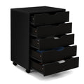 Silkydry 5 Drawers File Cabinet, Vertical Filing Cabinet For Home Office, Mobile Under Desk Office Storage Cabinet With Wheels, Modern Chest Of Drawers For Bedroom (Black, 5 Drawers)
