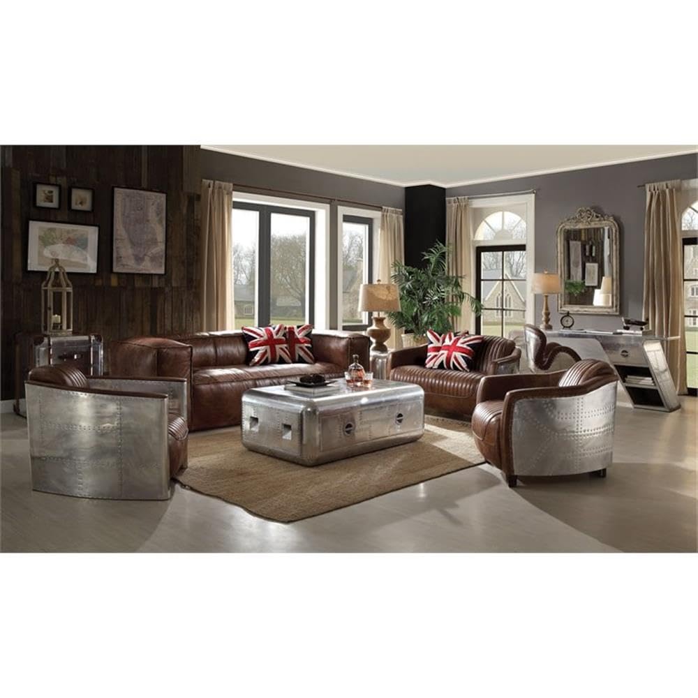 Acme Brancaster Leather Loveseat - Thumbnail 3