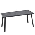C-Hopetree Small Metal Outdoor Coffee Side Table for Outside Patio, Rectangle, Black