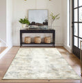 Capslpad Machine Washable Rug, Modern Abstract 3x5 Light Beige Area Rug, Low Pile Soft Non-Shedding Area Rug for Entryway, Bedsi