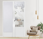 Pi Blackout French Door Curtain 2 Panels,Privacy Thermal Insulated Tie Up Door Window Curtain For Glass Door/Front Door/Sliding Door/Patio Door (W30Xl68-2Pc,White)
