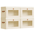 Homsorout Storage Bins with Lids  Front Opening Storage Box with Clear Window & Handles, Stackable Foldable Fabric Bins for Clo