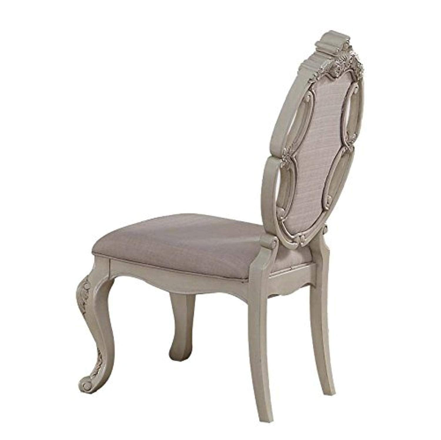 Acme Ragenardus Wooden Dining Side Chair in Gray and Antique White Set of 2