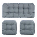 Blytieor 3 Piece Wicker Chair Cushion Set, 1 Loveseat Wicker Settee Cushion & 2 U-Shape Cushion For Patio Bench All Weather