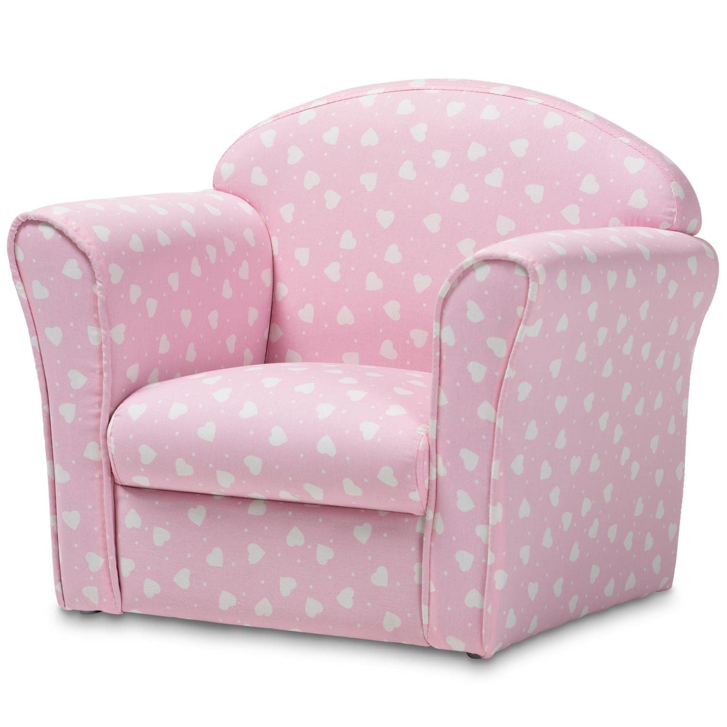 Baxton Studio Erica Pink and White Upholstered Kids Armchair