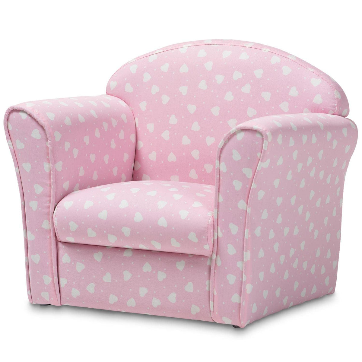 Baxton Studio Erica Pink And White Upholstered Kids Armchair