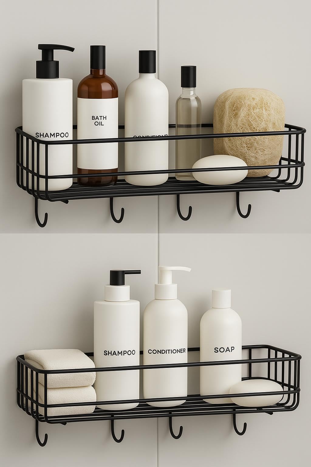 Kymio Stainless Steel SelfAdhesive Multipurpose Bathroom Rack, Bathroom Shelf Organizer, Wall Mounted Shelf, Accessories Set Fo