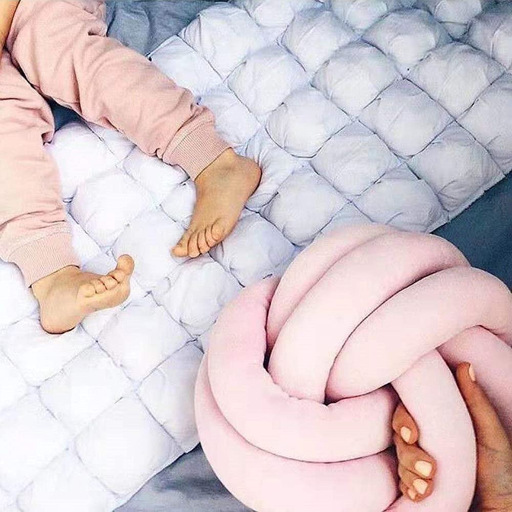 Knot Pillow Ball Round Cushion Pillows, Children Room Decoration Plush Toys Calming Stress Relief Toy (Yellow,11In/28Cm)