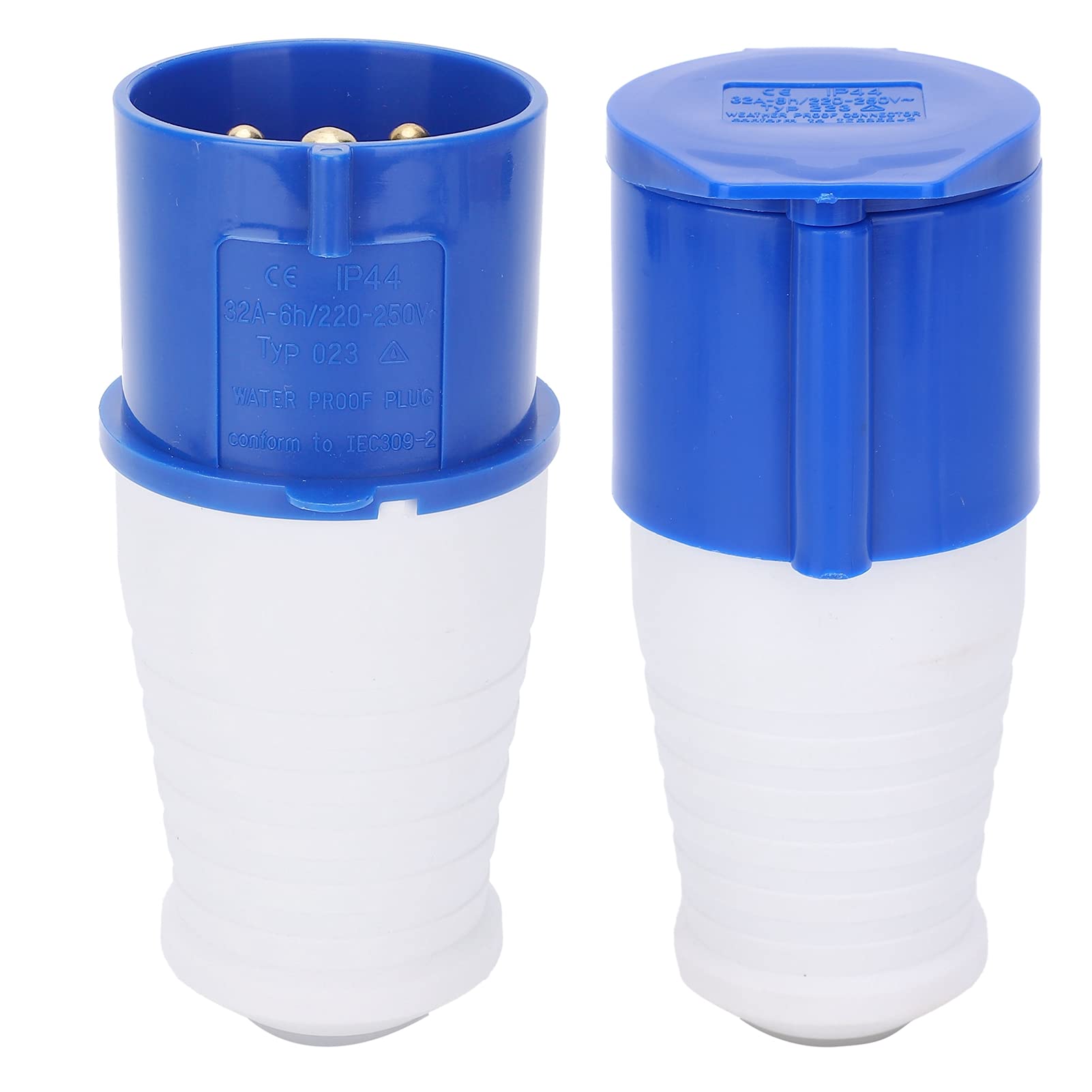 32A Generator Connector Set, 220-250V 3 Pin 1 Phase Extension Cord Ends Male And Female, Waterproof Generator Plug, Industrial C