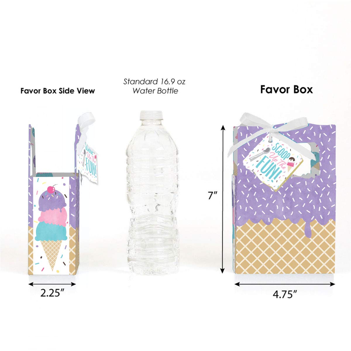 Big Dot Of Happiness Scoop Up The Fun - Ice Cream - Sprinkles Party Favor Boxes - Set Of 12