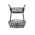 Gourmet Basics by Mikasa Loop and Lattice 2 Tier Divided Round Basket, Black