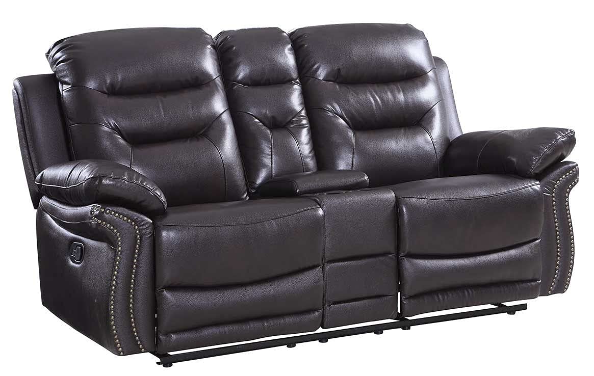HomeRoots Decor 44-inch Comfortable Brown Leather Console Loveseat