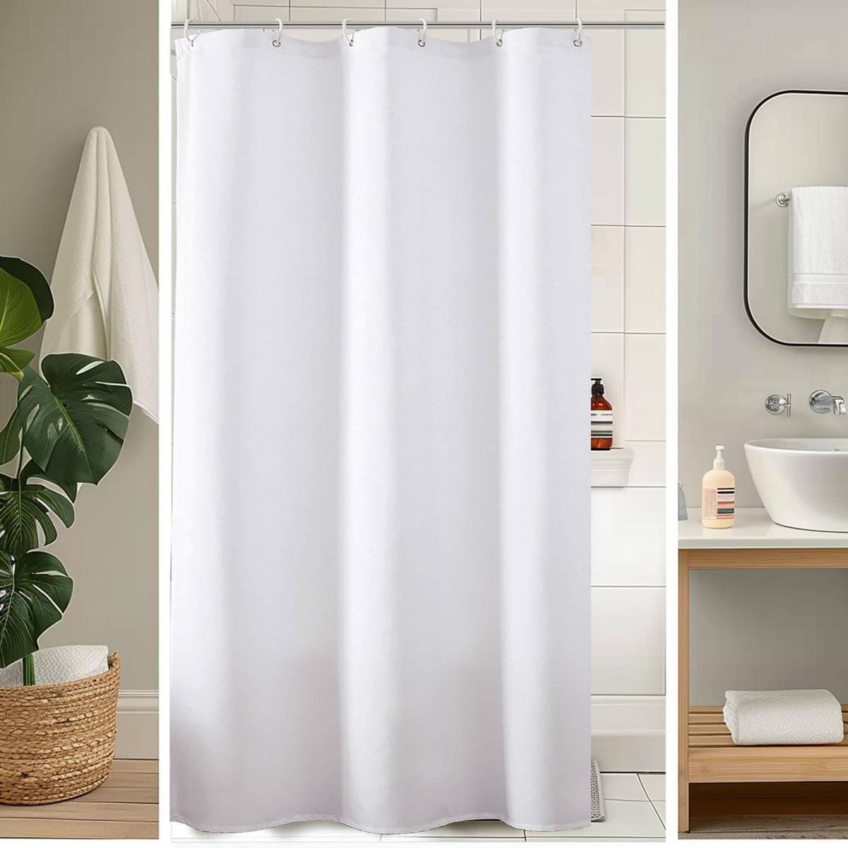 Ovzme Zora 36 X 72 Inch Stall Fabric Shower Curtain - Soft Small White Shower Curtain For Bathroom For Narrow Stall Size, Machin