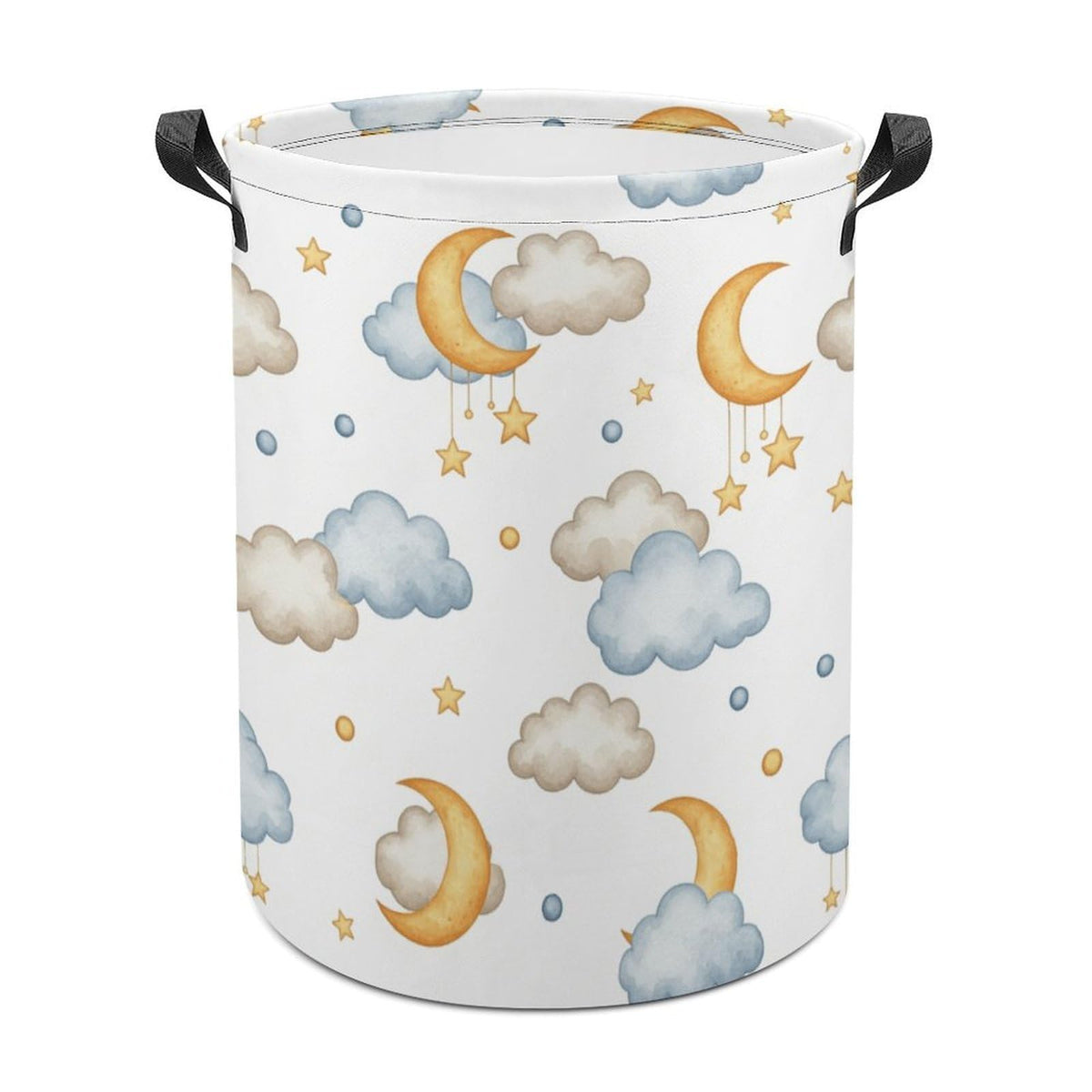 Huryilo Cartoon Kids Laundry Basket Moon And Stars Decor Nursery Hamper