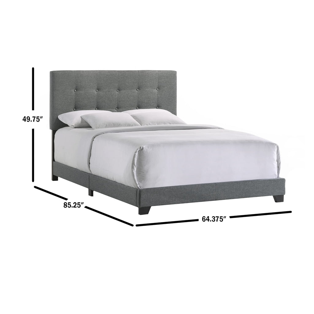 Intercon Addyson UPH Bed Platform, Queen (U.S. Standard), Gray