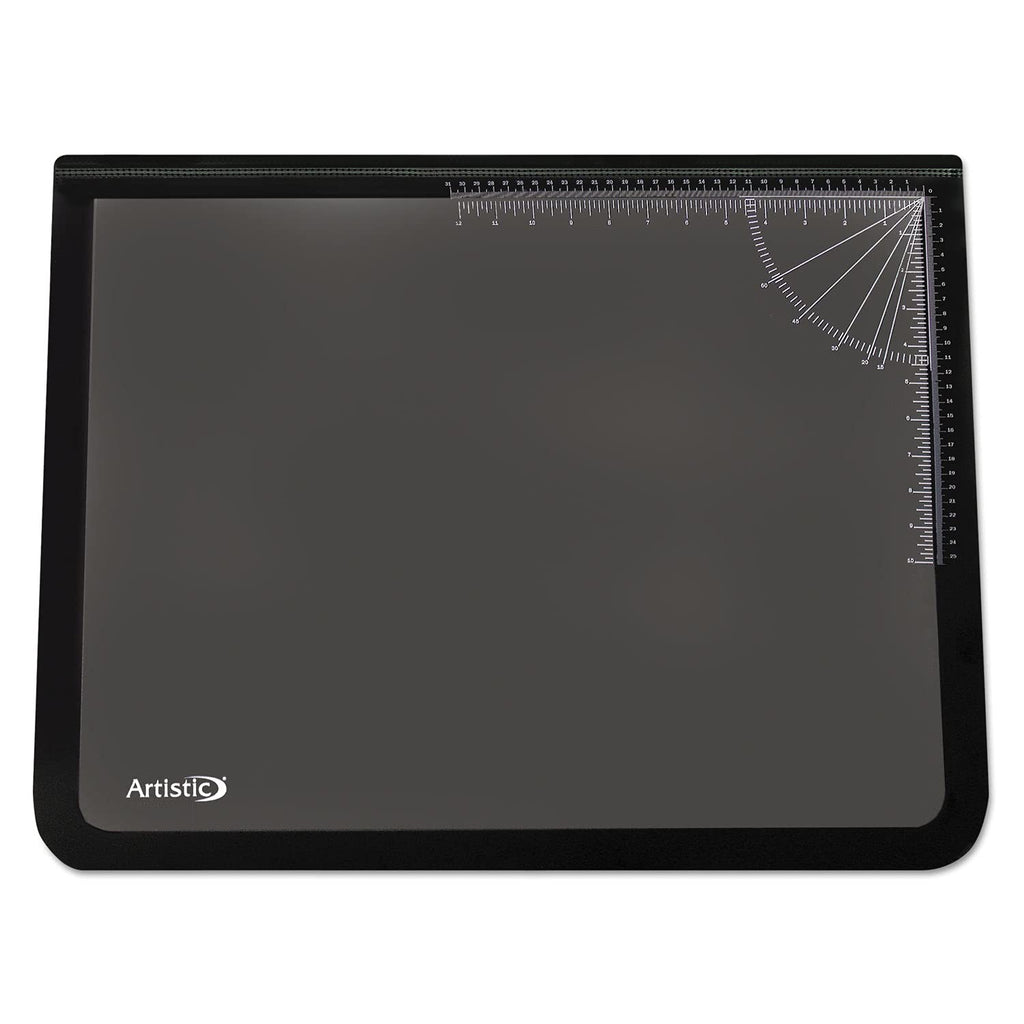 Artistic 41200 Office Products 20' X 31' Logo Pad Lift-Top Desktop Organizer Desk Mat, Black/Clear