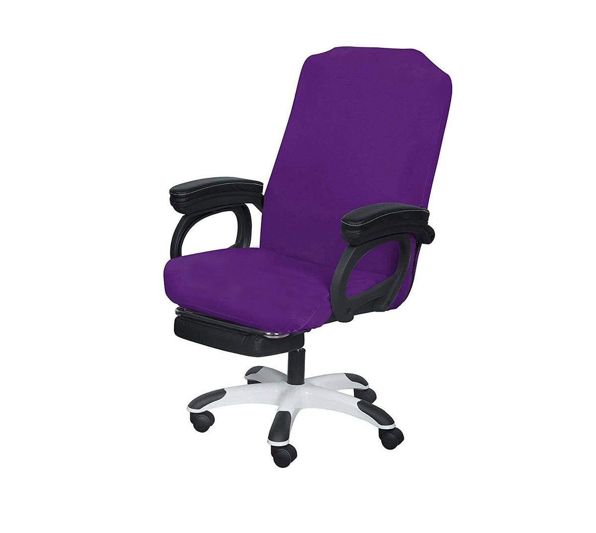 Saraflora Office Chair Cover- Medium, Purple- Removable Computer Chair Cover For Office Chair With Zipper For Universal Rotating