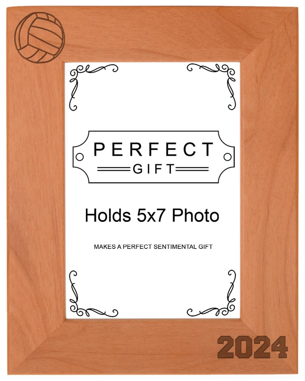 Personalized Gifts Sports Frame 5x7 Volleyball Frame 2024 Volleyball Photo Frame Wood Engraved 5x7 Portrait Picture Frame