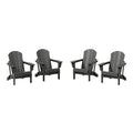 Westintrends Outdoor Folding Hdpe Adirondack Chairs For Patio, Backyard, Balcony, Comfortable Seat And All Weather Resistant (Set Of 4), Grey