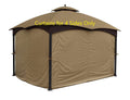 Apex Garden Four-Side Privacy Side Wall Curtain Set For 10-Ft X 12-Ft Gazebo (Beige)