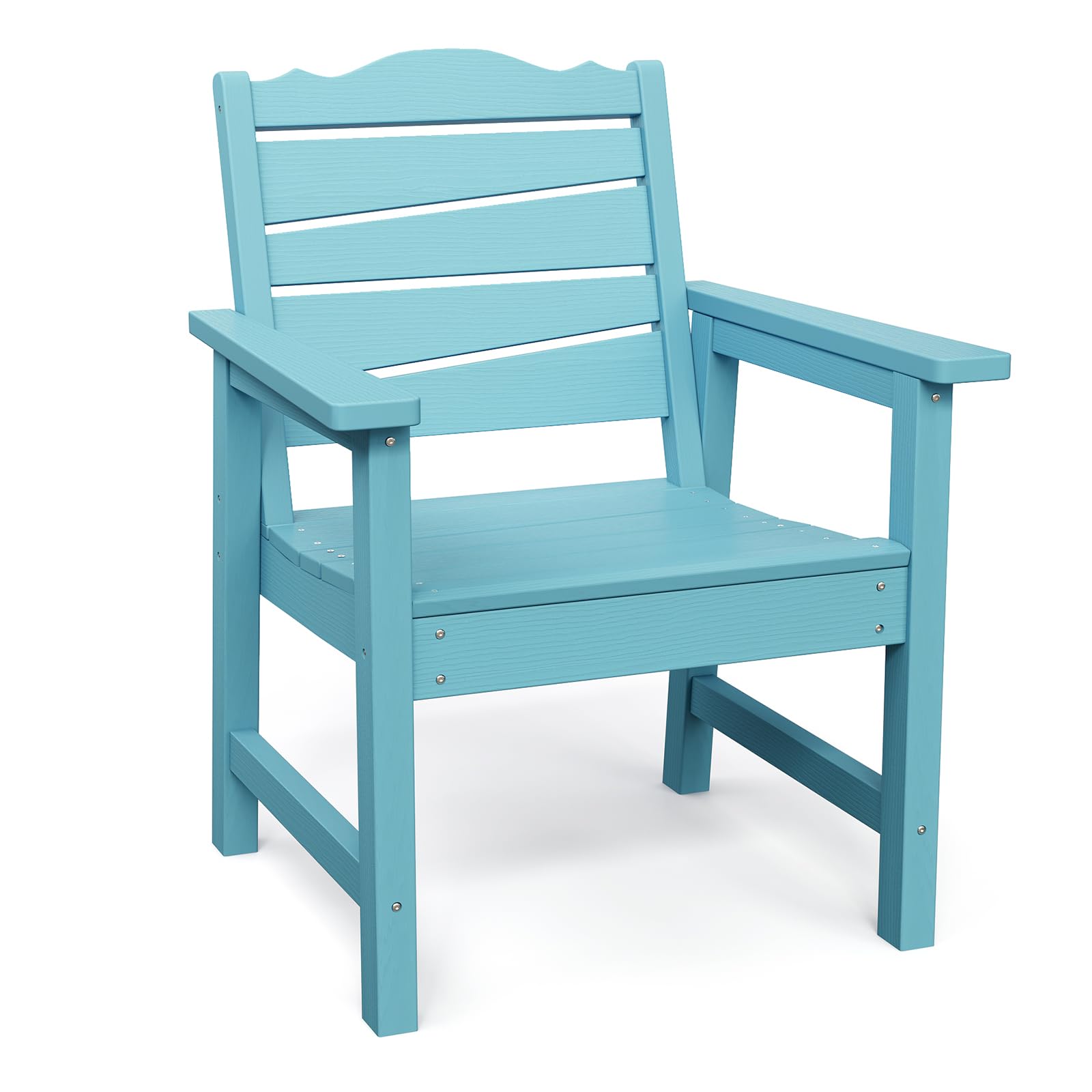 Weatherproof Patio Chair, Hips Outdoor Dining Chair With Ergonomics Wide Seat, 400Lbs Capacity Outdoor Chairs For Garden, Porch,