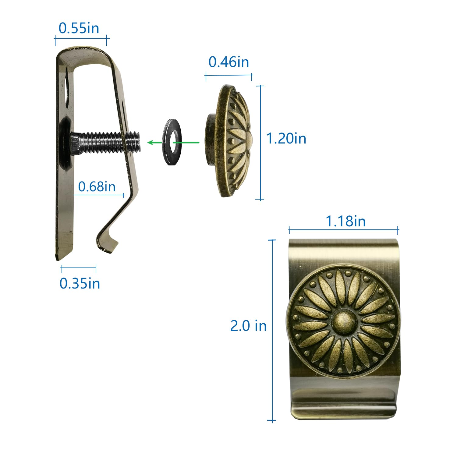 Doselves Tapestry Wall Hanging Clamps 4 Pack Textile Art Decoration Wall Hangers Metal Clips For Hanging Rugs Carpet Wall Displa