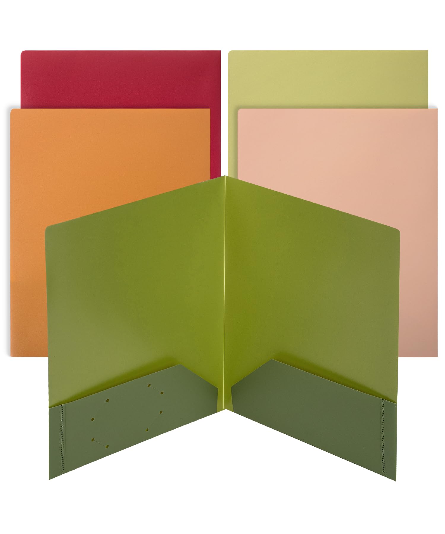 Mr. Pen- Plastic Folders With Pockets, 5 Pcs, Assorted Colors, 2 Pocket Folder, Plastic 2 Pocket Folders For School Folders, Two