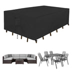 Easy-Going Rectangle Patio Furniture Cover Waterproof Outdoor Dining Table And Chair Cover Anti-Uv Outside Sectional Sofa Set Covers (74'L X 47'W X 28'H, Black)