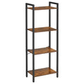 Vasagle 4-Tier Tall Bookshelf, Bookcase With Steel Frame, Book Shelf For Living Room, Home Office, Study, 9.4 X 15.7 X 42.1 Inches, Industrial Style, Rustic Brown And Black Ulls099B01