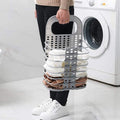 Laundry Hamper Bag  Hanging Collapsible Slim Mesh Dirty Clothes Organizer | Plastic Frame Laundry Basket for Bedroom, Bathroom