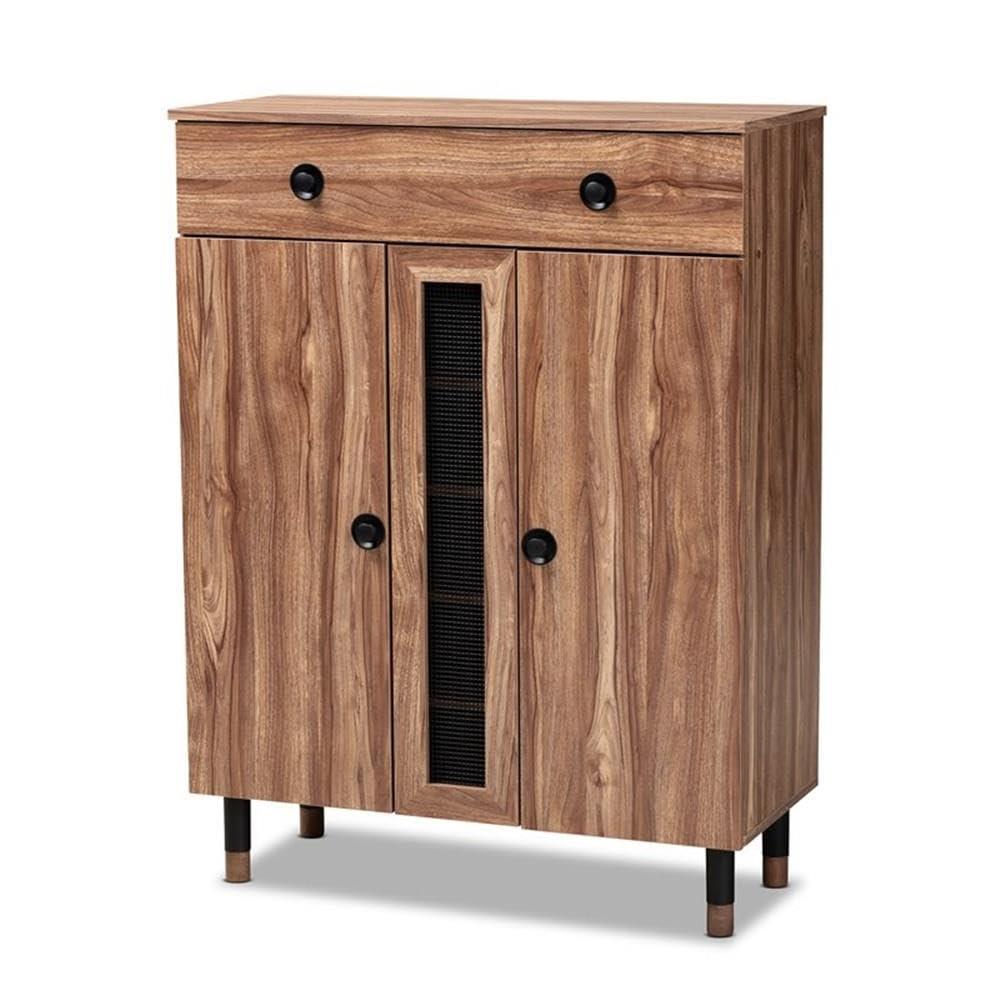 Baxton Studio Valina Modern And Contemporary 2-Door Wood Entryway Shoe Storage Cabinet With Drawer