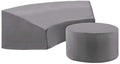 Crosley Furniture Patio Furniture Covers, Waterproof 2-Piece Cover Set for Round Outdoor Sectional, Gray