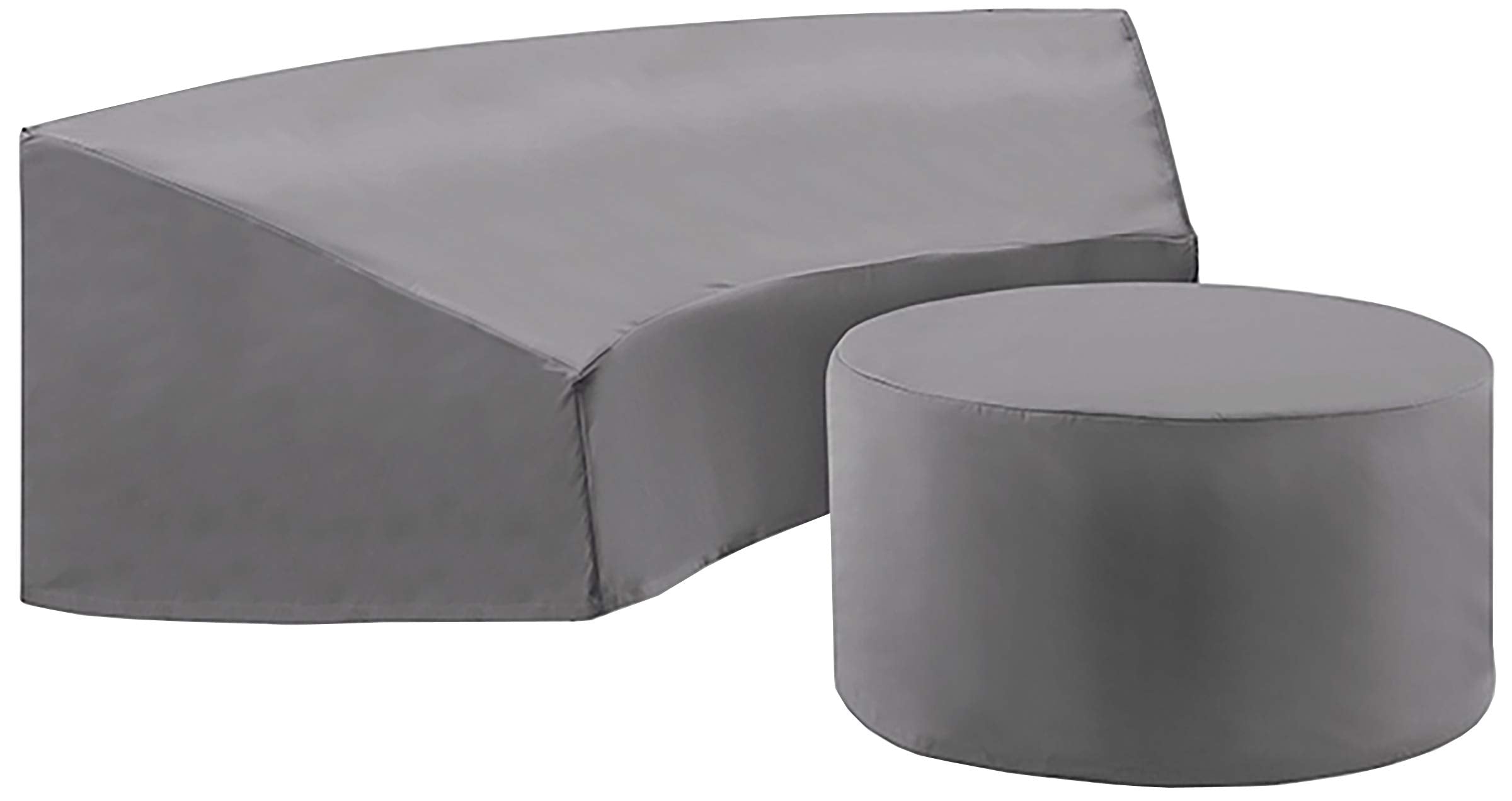 Crosley Furniture Patio Furniture Covers, Waterproof 2-Piece Cover Set for Round Outdoor Sectional, Gray