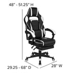 Flash Furniture Red Gaming Desk With Cup Holder/Headphone Hook & White Reclining Back/Arms Gaming Chair With Footrest