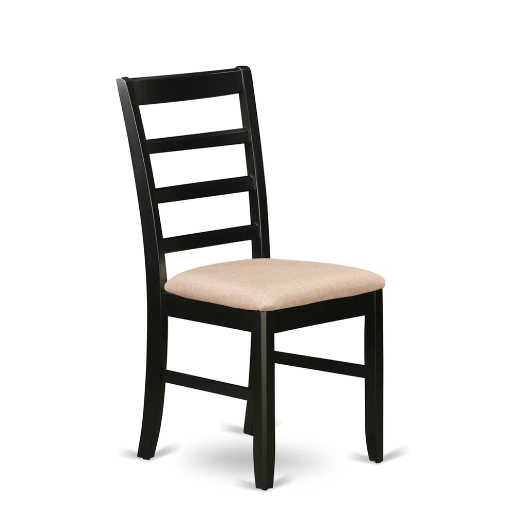 East West Furniture AVPF5-BCH-C 5 Piece Dining Table Set for 4 Includes an Oval Kitchen Table with Butterfly Leaf and 4 Linen Fabric Kitchen Dining Chairs, 42x60 Inch, Black & Cherry