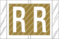 Tabbies Original Col'R'Tab 12000 Series Alpha Labels, Gold, R', 1'H X 1-1/2'W, Heavy Duty & Fade-Resistant, Made In The Usa,